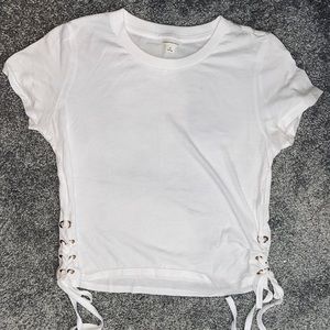 White T-shirt with Gold Accents